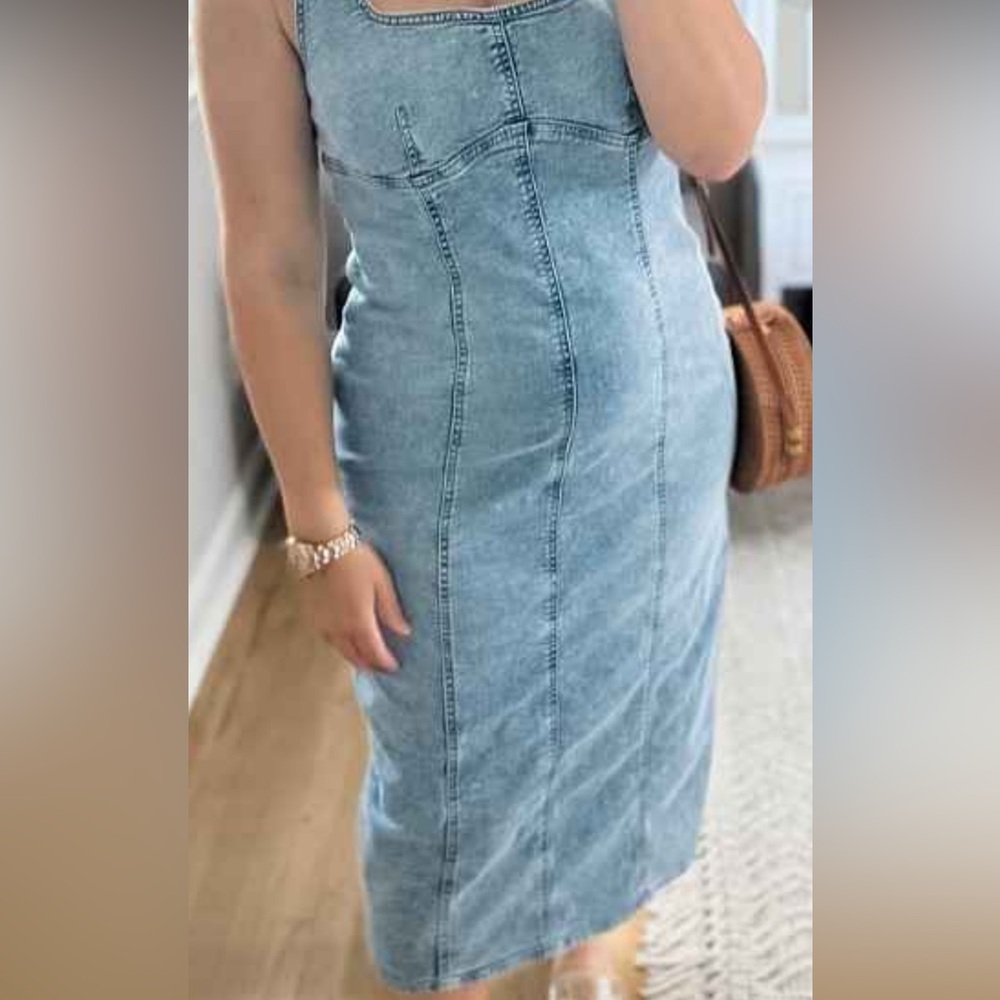 Light Blue Denim bodycon dress